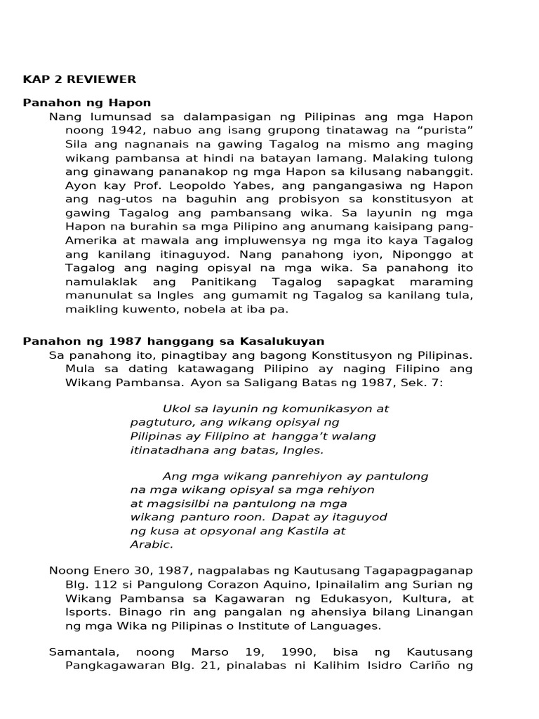 Kap 2 Reviewer | PDF