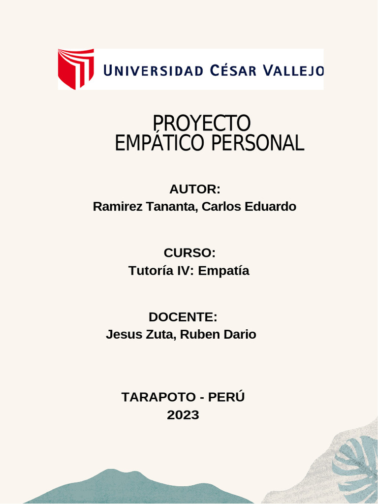 TUTORIA+IV+-+PROYECTO+ (2) Certttrer | PDF | Empatía | Las emociones