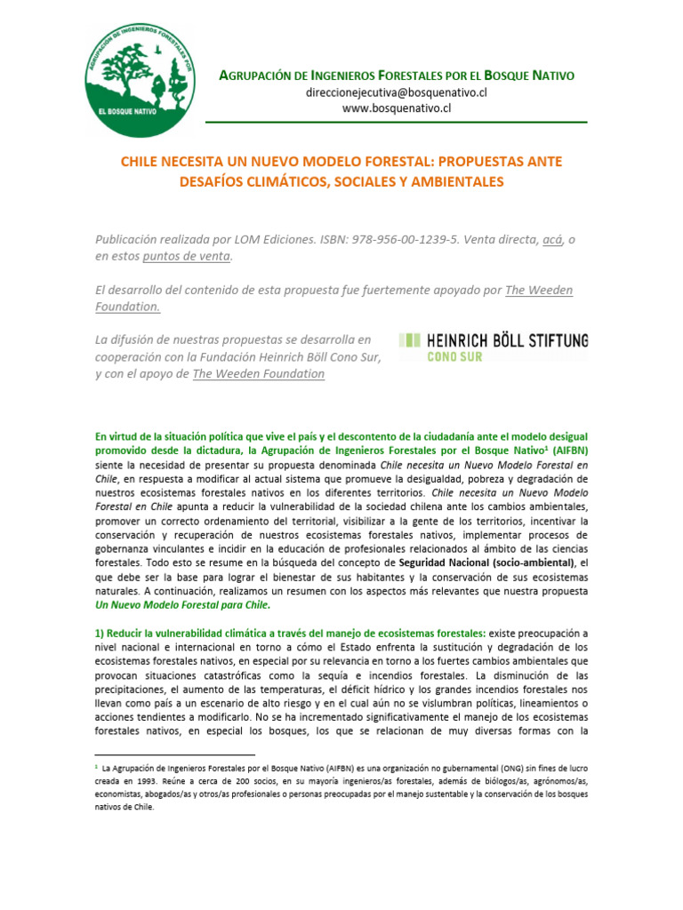 Nuevo Modelo Forestal para Chile | PDF | Los bosques | Entorno natural