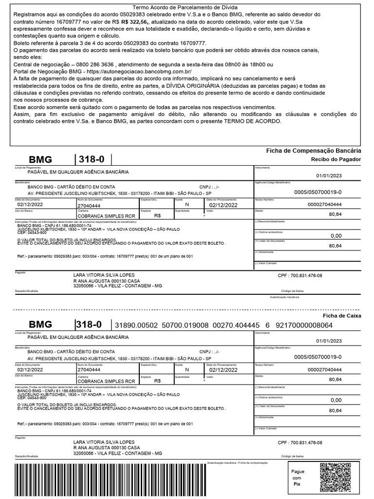Ficha de Compensação Bancária | PDF | Serviços financeiros | Bancos