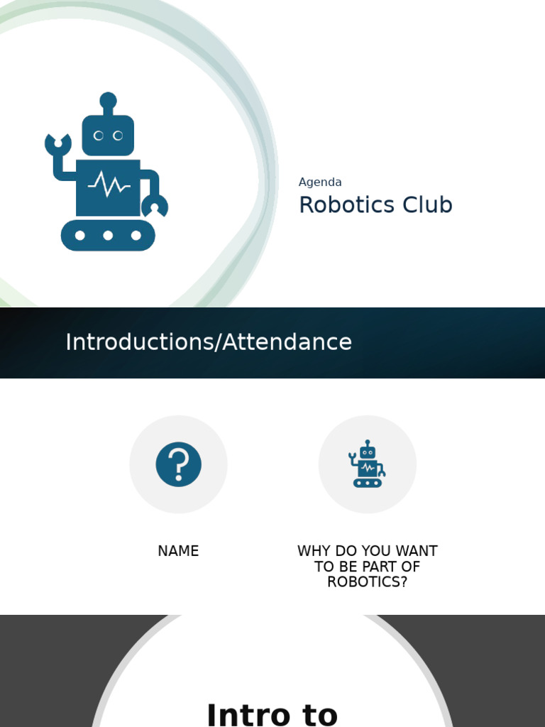 Robotics Club Meeting Agenda & Roles | PDF | Robotics
