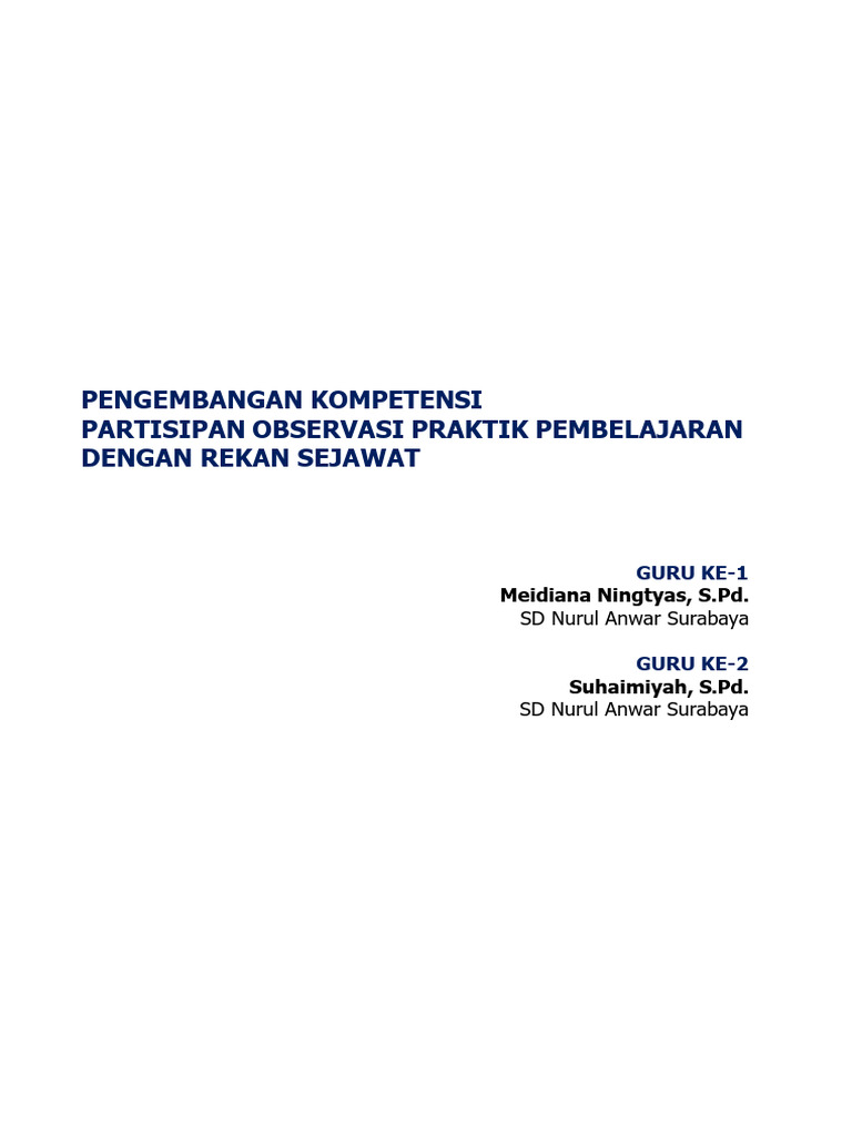 Laporan Partisipan Teman Sejawat | PDF
