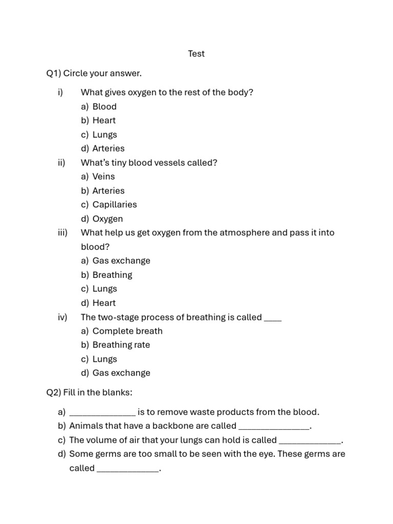 Science Test 2 | PDF