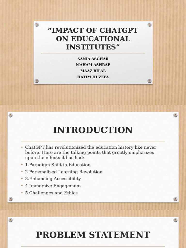 ChatGPT's Impact on Education | PDF | Artificial Intelligence ...