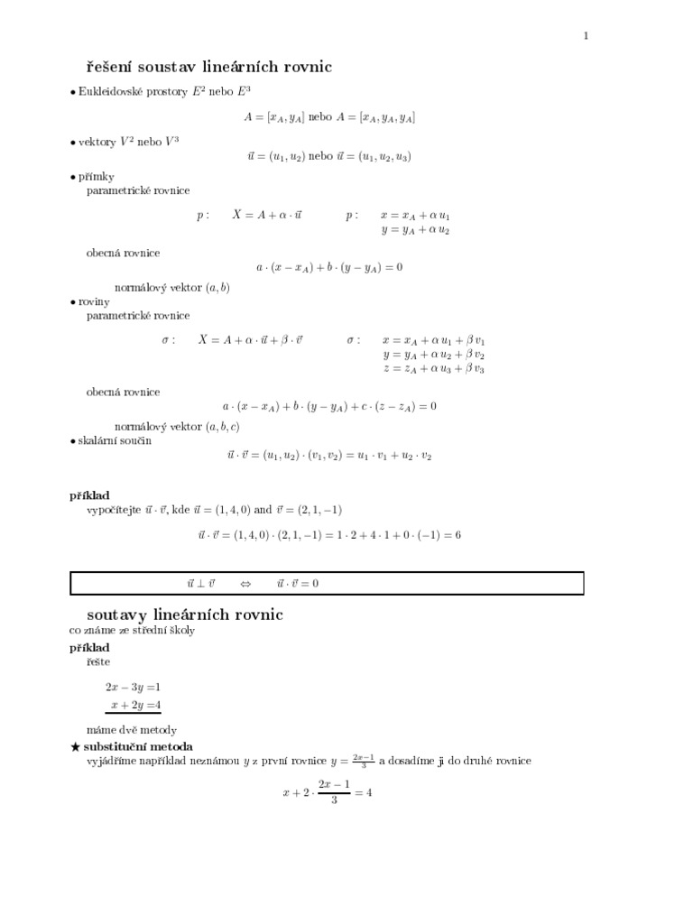 Reseni Soustava Rovnic | PDF
