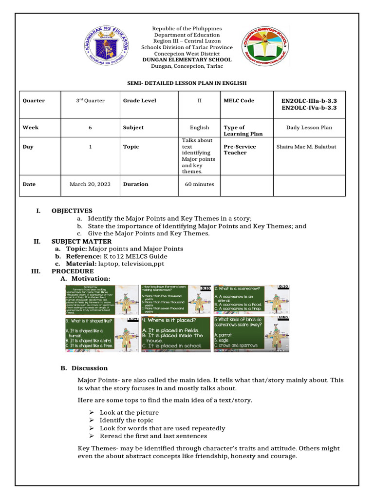 Grade 2 English Lesson Plan | PDF | Lesson Plan | Human Communication