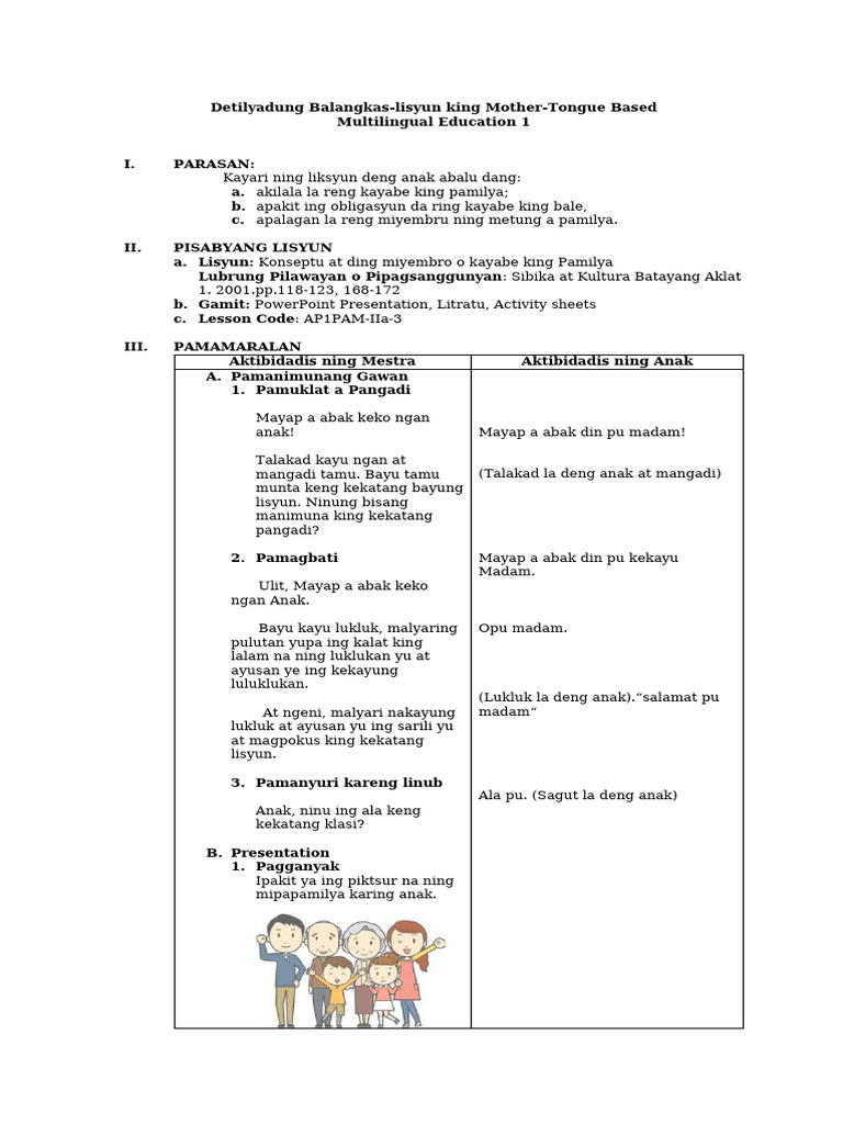 Mother Tongue Lesson Plan PDF