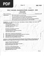SSLC Examination 2024 English Question Paper | PDF