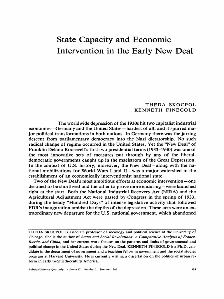 New Deal Economic Interventions | PDF | New Deal | Franklin D. Roosevelt
