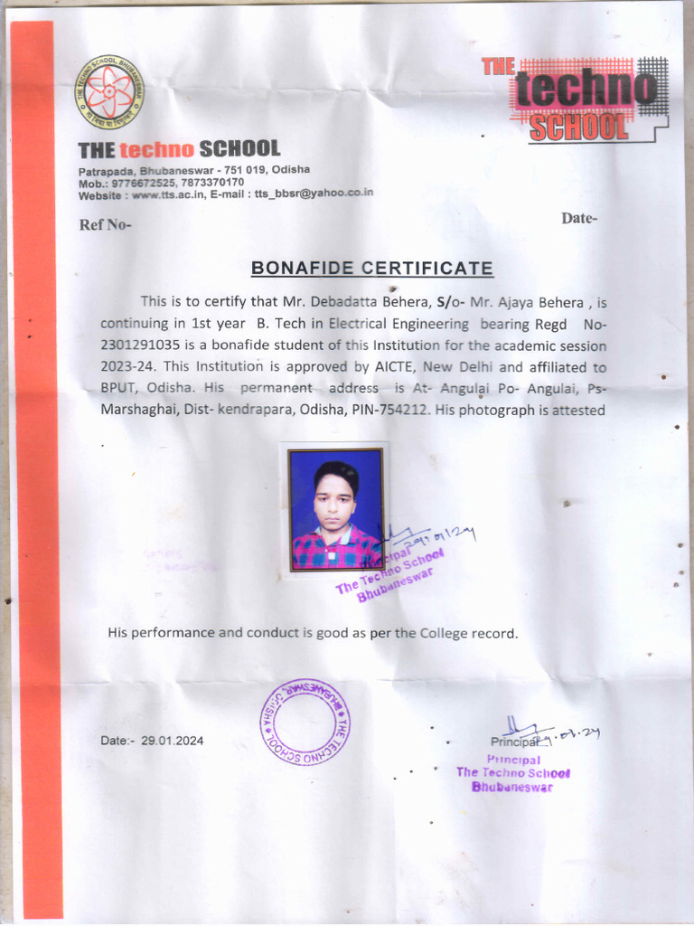 Colege Id Certificate | PDF