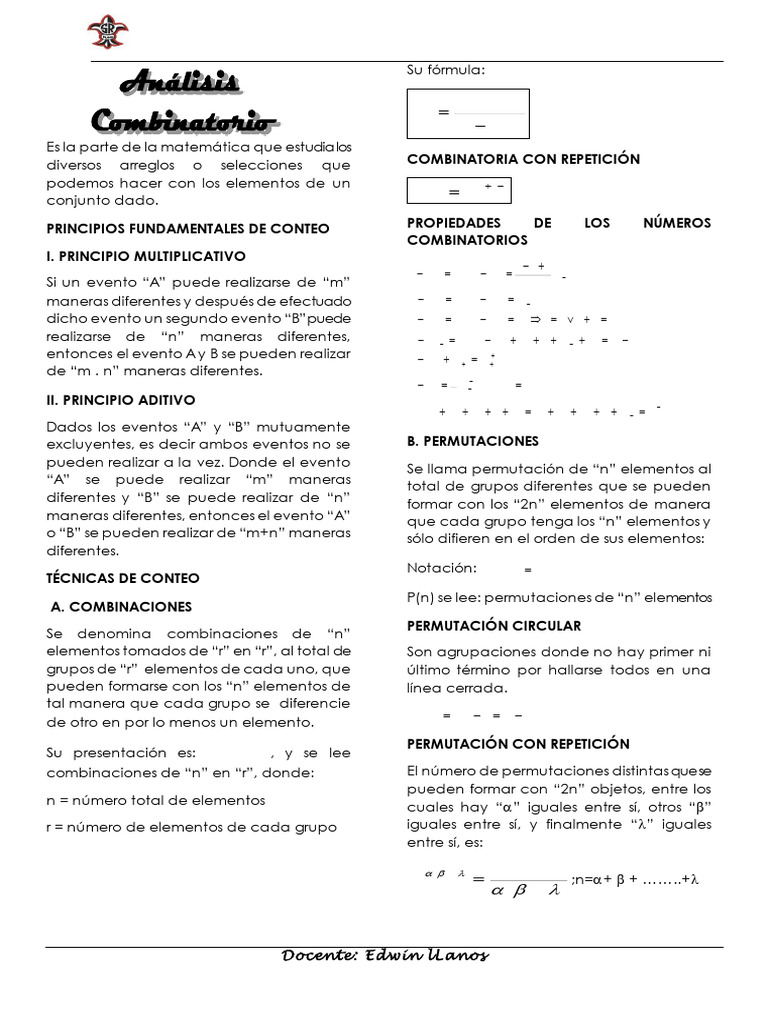Fundamentos de Combinatoria y Conteo | PDF | Combinatoria | Permutación