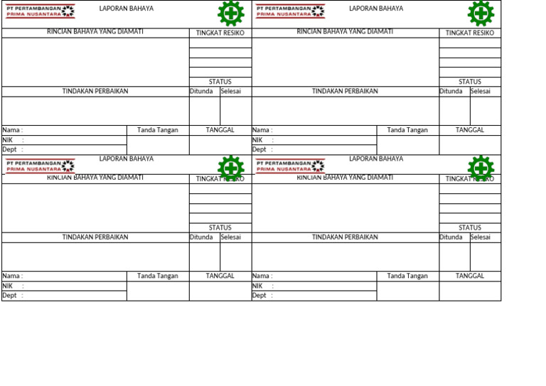 Form Hazard Report Pdf