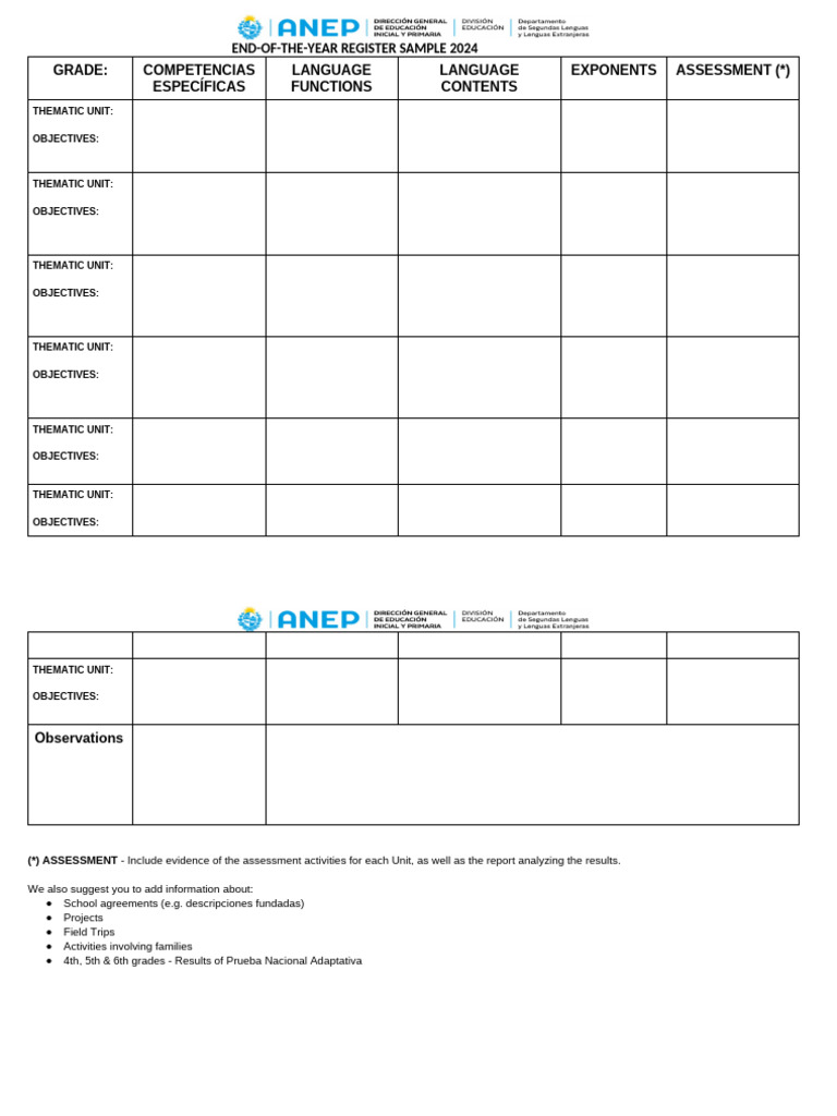 2024 End-of-Year Register Template | PDF