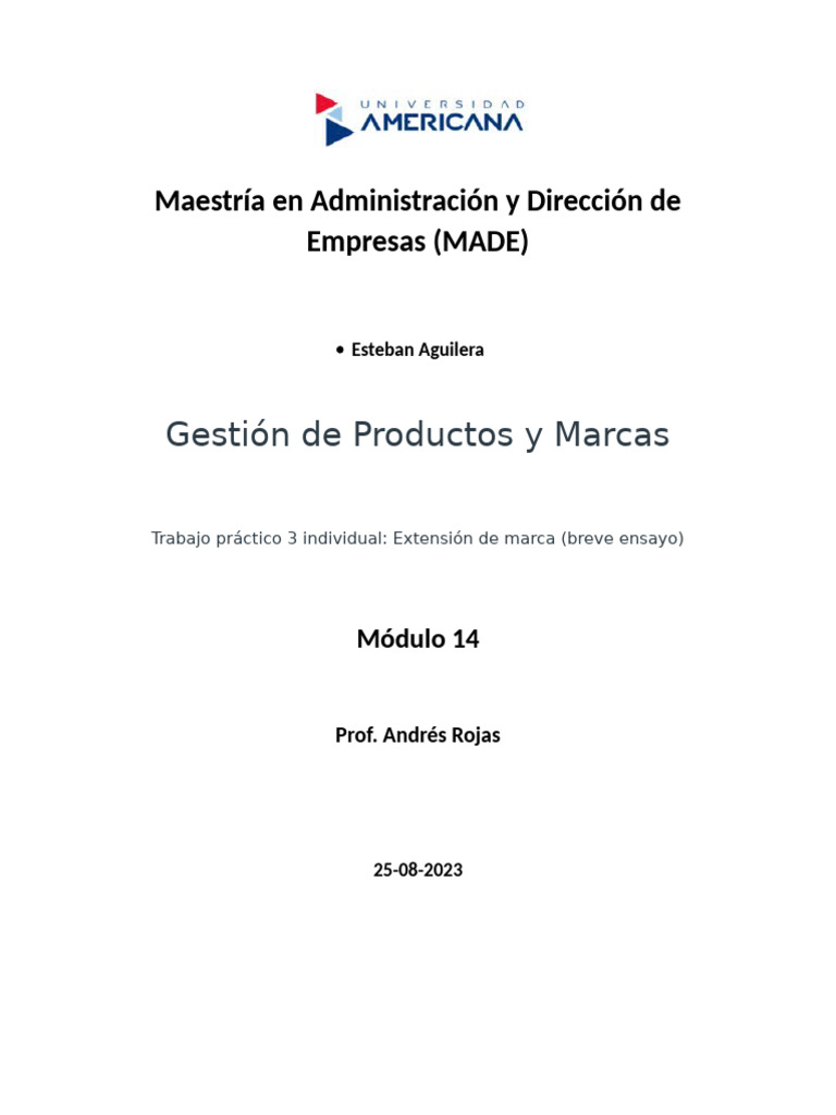 Módulo de Gestión de Productos y Marcas - Capítulo 3 Esteban Aguilera ...