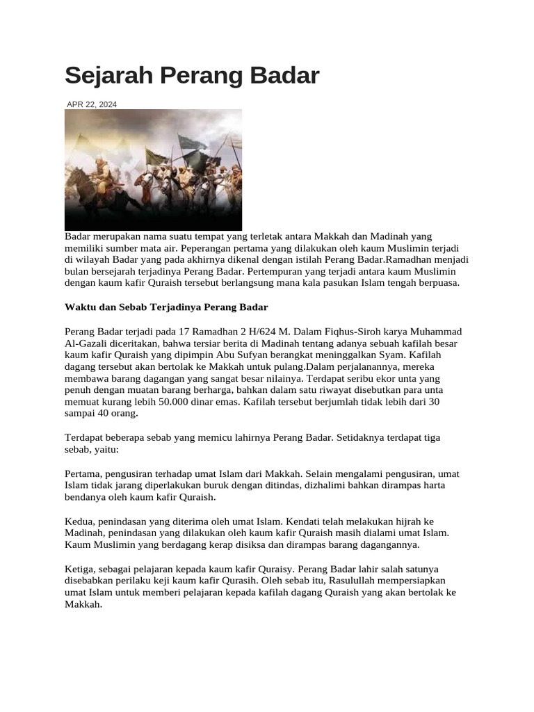Sejarah Perang Badar | PDF