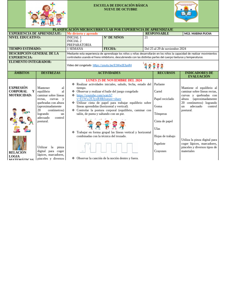 Semana Del 25 Al 29 de Noviembre 2924 | PDF