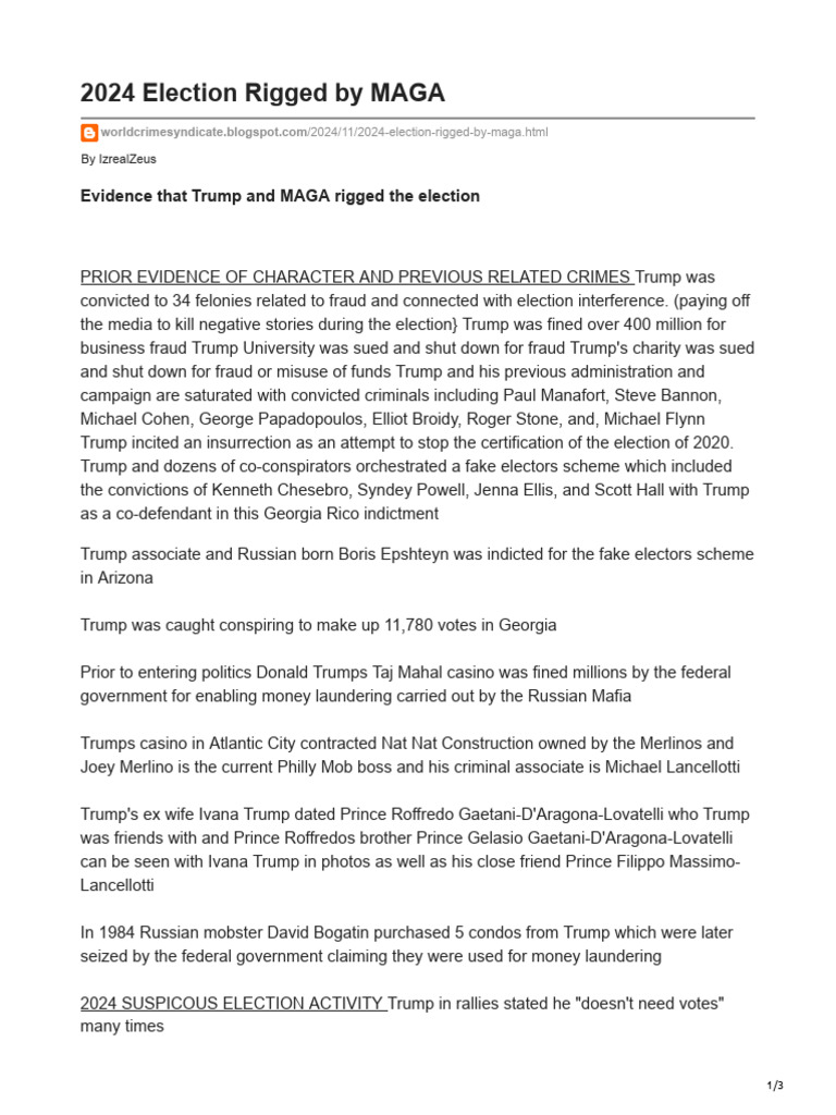 2024 Election Rigged by MAGA | PDF | Donald Trump | American Government