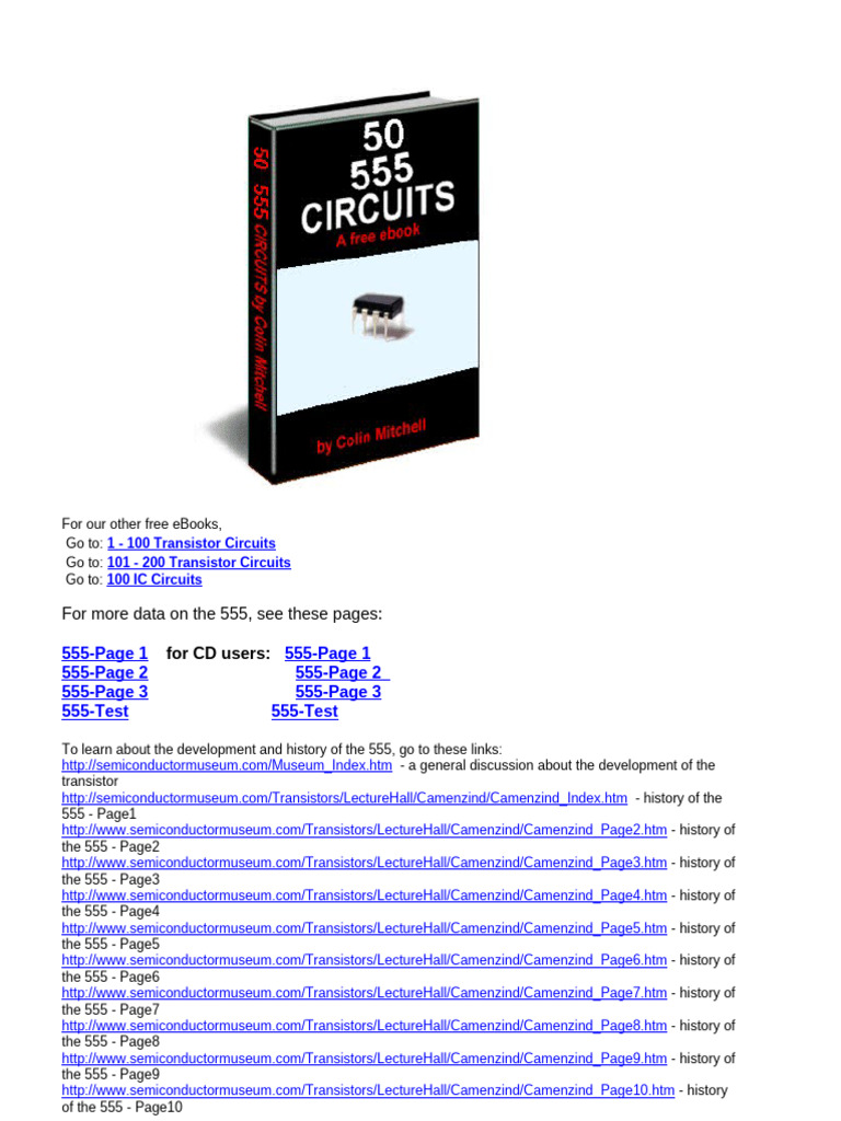 Comprehensive 555 Timer Projects Guide | PDF | Electronic Circuits ...