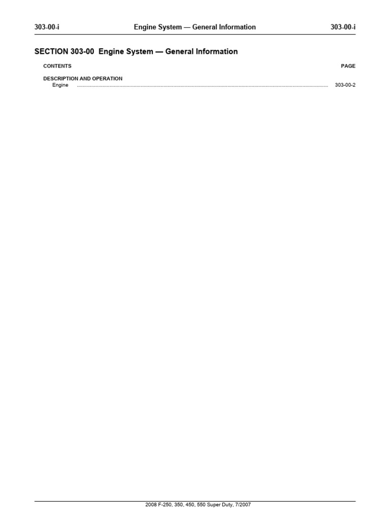 303-00. Engine Engine System - General Information Description and ...