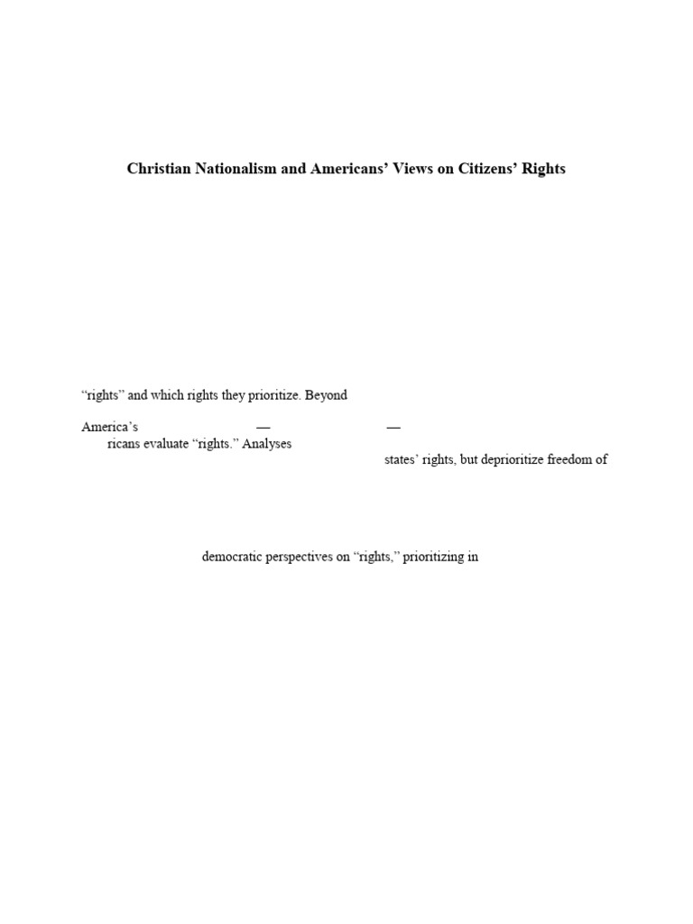 Christian Nationalism's Impact on Rights | PDF | Nationalism | Rights
