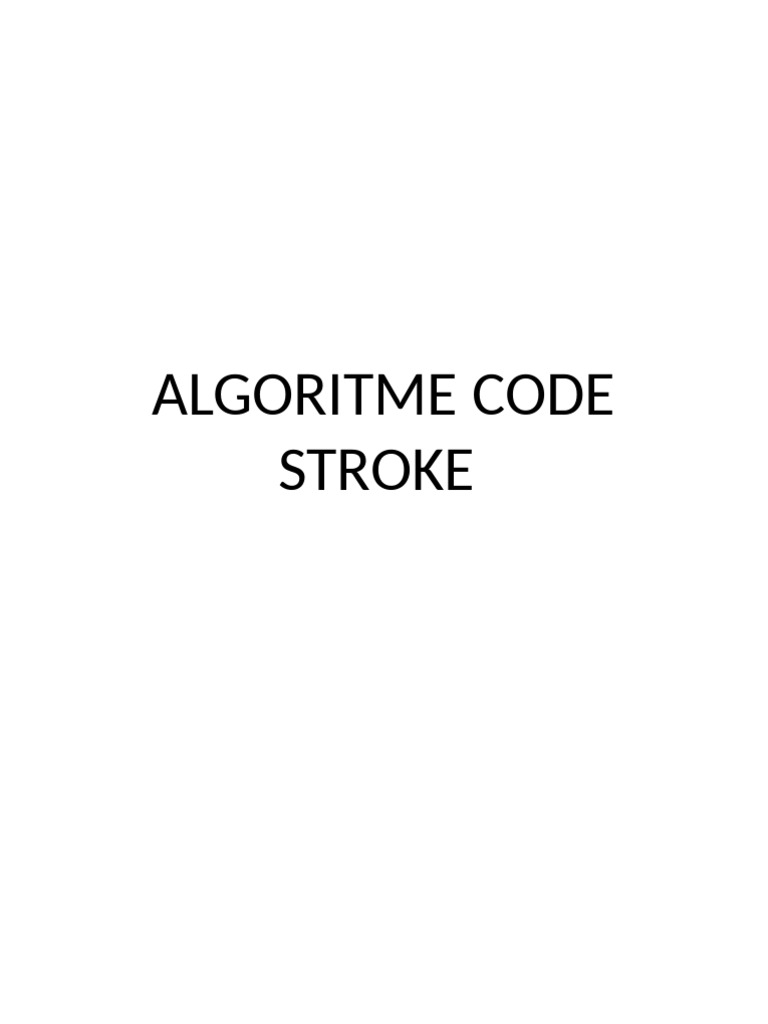 Algoritma Tatalaksana Stroke IGD | PDF