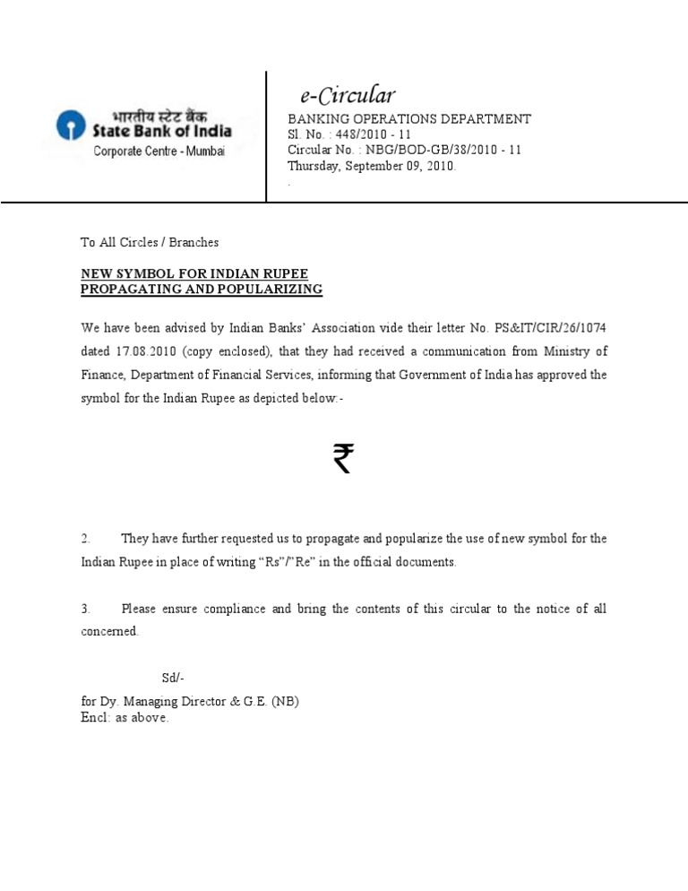 New Indian Rupee Symbol Adoption | PDF