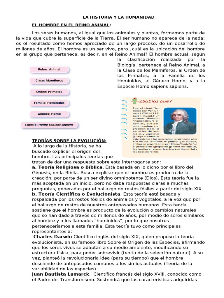 La Historia y La Humanidad | PDF | Homo | Humano