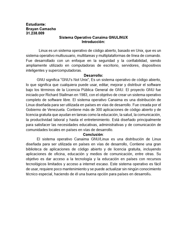 Canaima GNU/Linux: Sistema para Educación | PDF