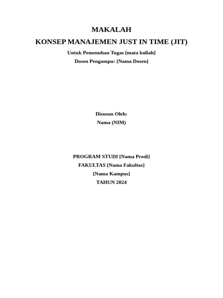 Manajemen Just In Time: Keuntungan dan Tantangan | PDF