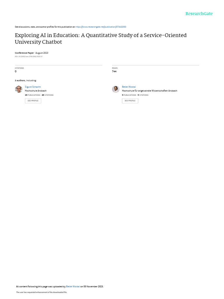 Exploring AI in Education A Quantitative Study of | PDF | Usability ...