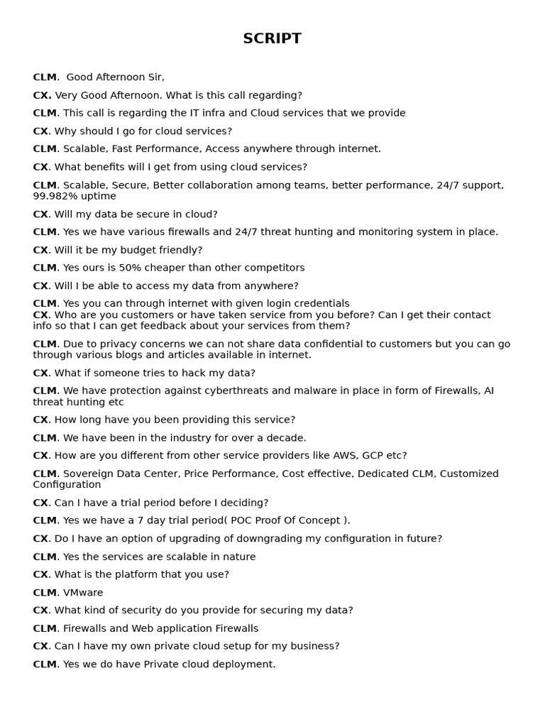 Team Script | PDF | Cloud Computing | Backup