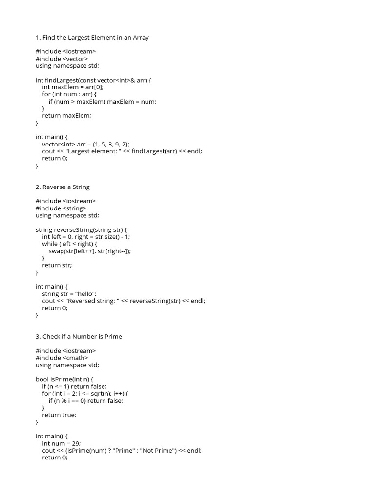 Find Largest Element in Array | PDF | Namespace | Computer Programming