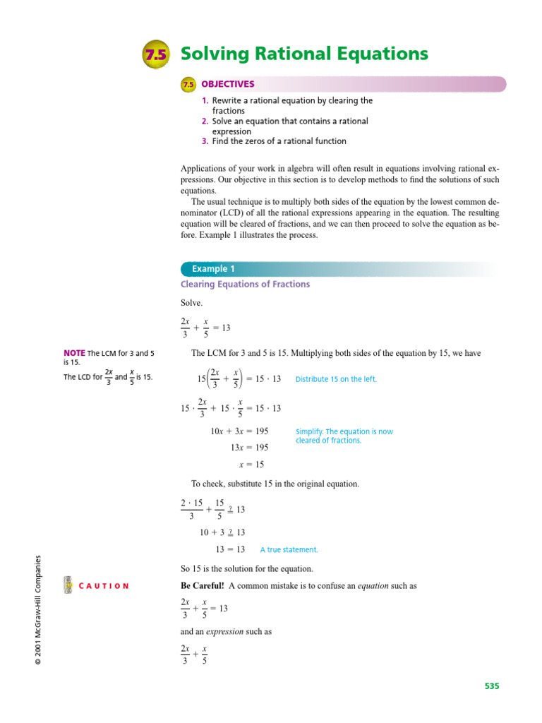 Rational Equation | PDF | Equations | Rational Number