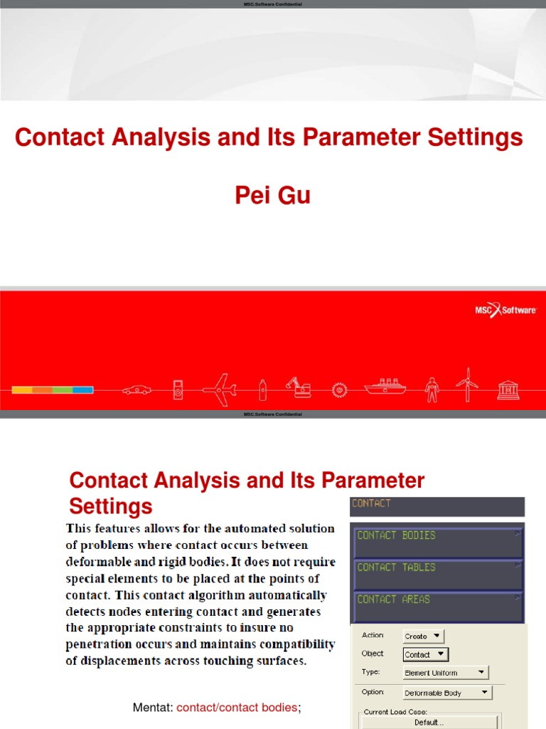 Contact Analysis in MSC Software | PDF | Friction | Materials Science