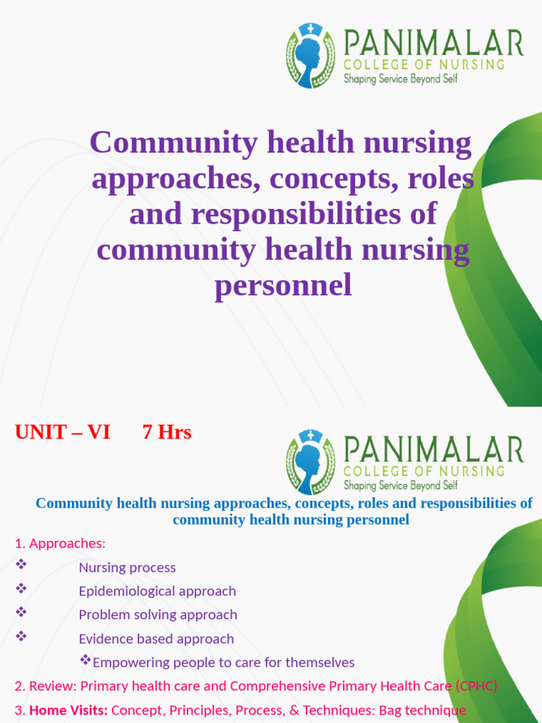 Community Health Nursing Approaches | PDF | Nursing | Community
