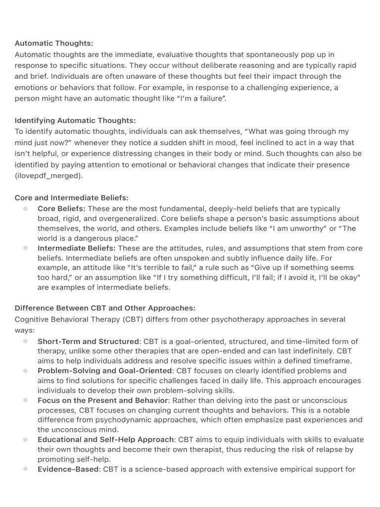 A | PDF | Cognitive Behavioral Therapy | Medical Treatments