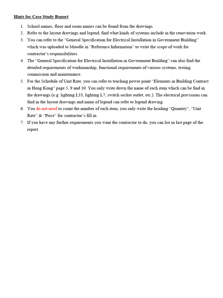 Case Study Report Guidelines for Contractors | PDF