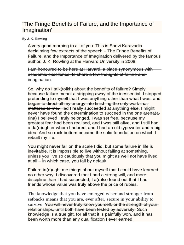English Speech by J. K. Rowling | PDF