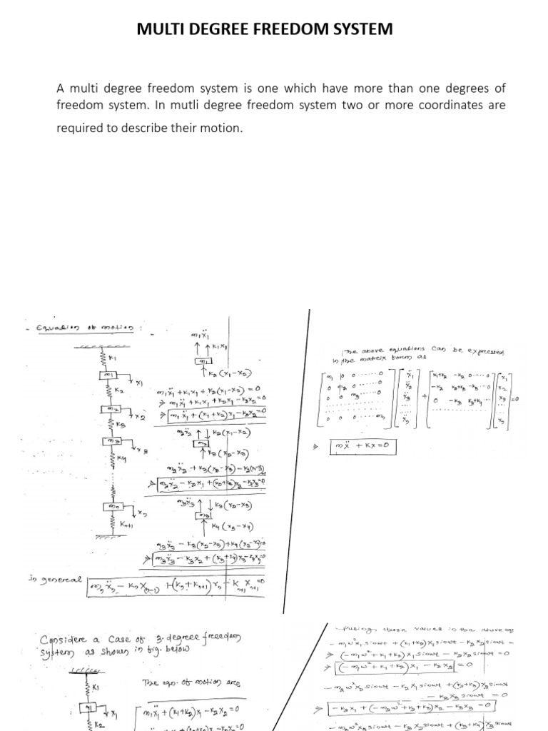 Multi Degree Freedom Systems Explained | PDF