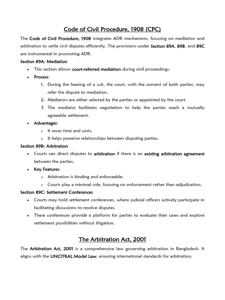 Lecture 6 adr laws in bangladesh pdf probation arbitration