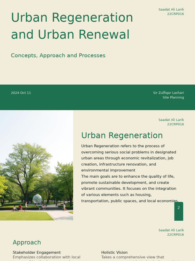 Urban Regeneration vs. Renewal Guide | PDF | Urban Renewal | Sustainability