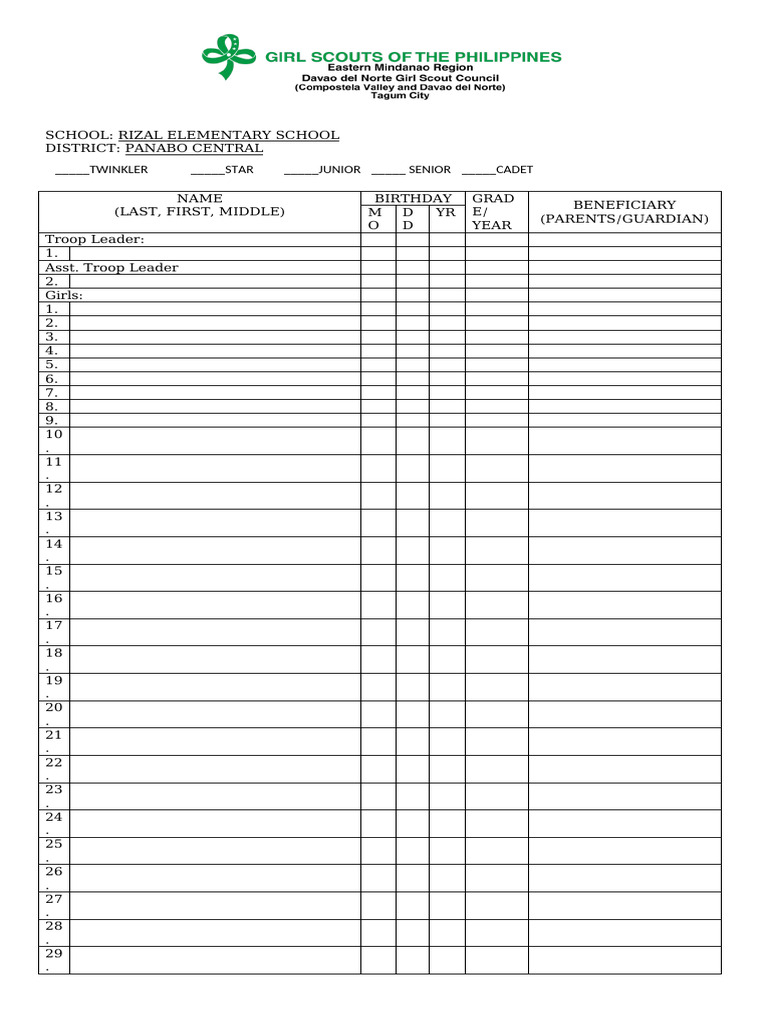 Gsp membership registration form 1 pdf