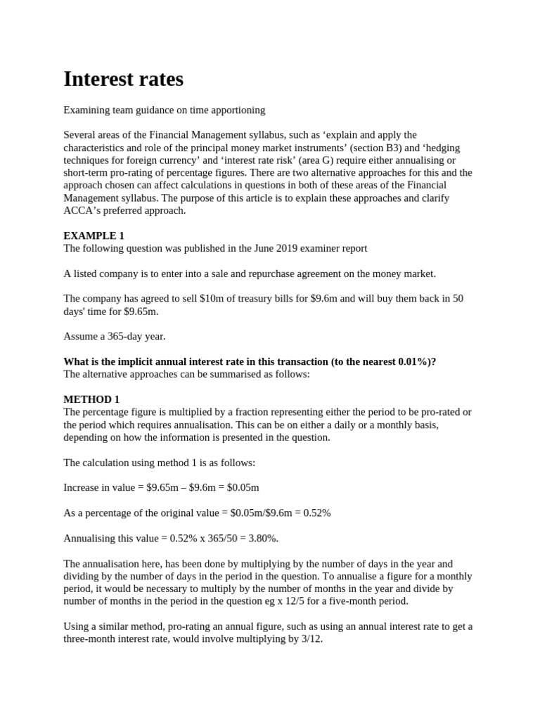Bussiness Risk - Interest Rates | PDF | Interest | Interest Rates