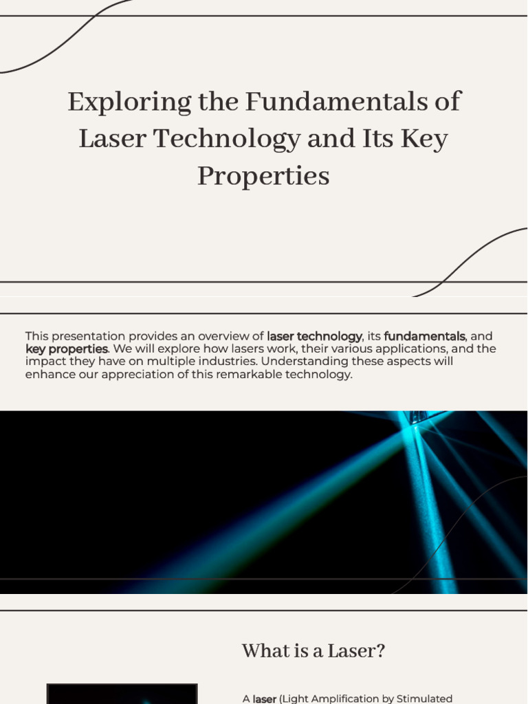 Slidesgo Exploring The Fundamentals of Laser Technology and Its Key ...