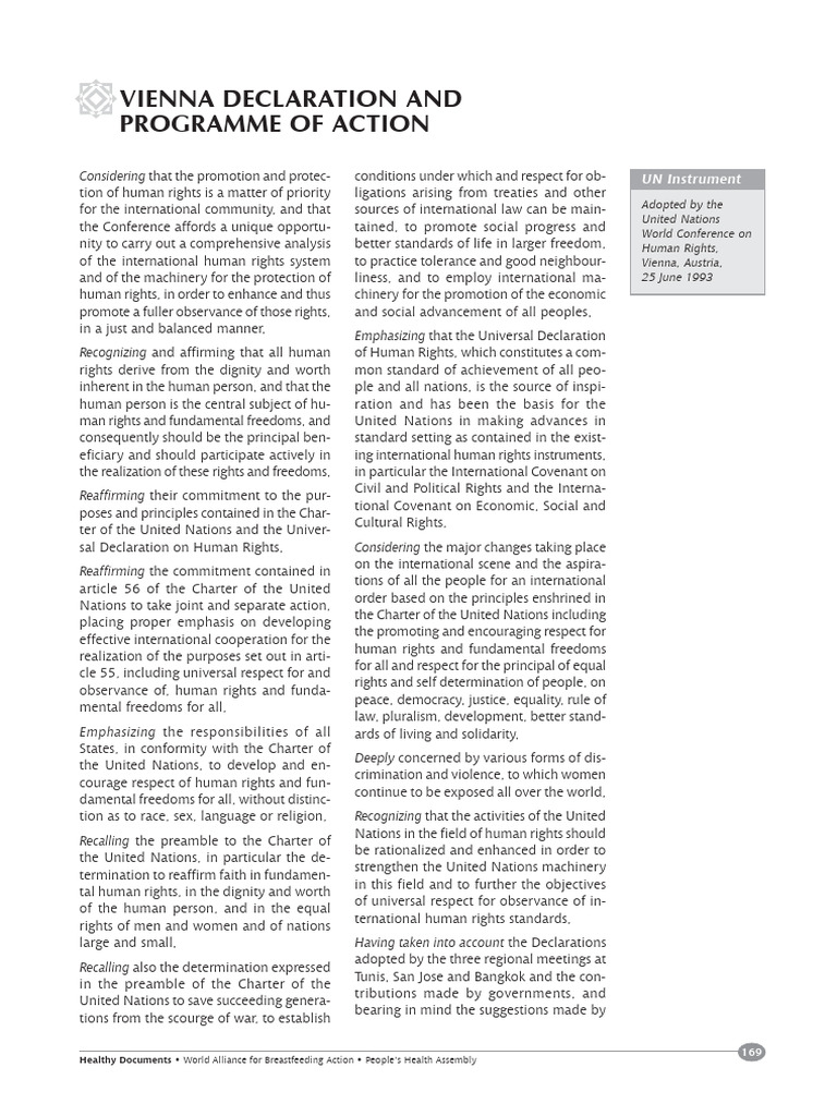 Vienna Declaration and Programme of Action - WABA | PDF | Human Rights ...