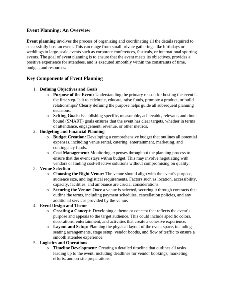 Comprehensive Guide to Event Planning | PDF | Customer Relationship ...