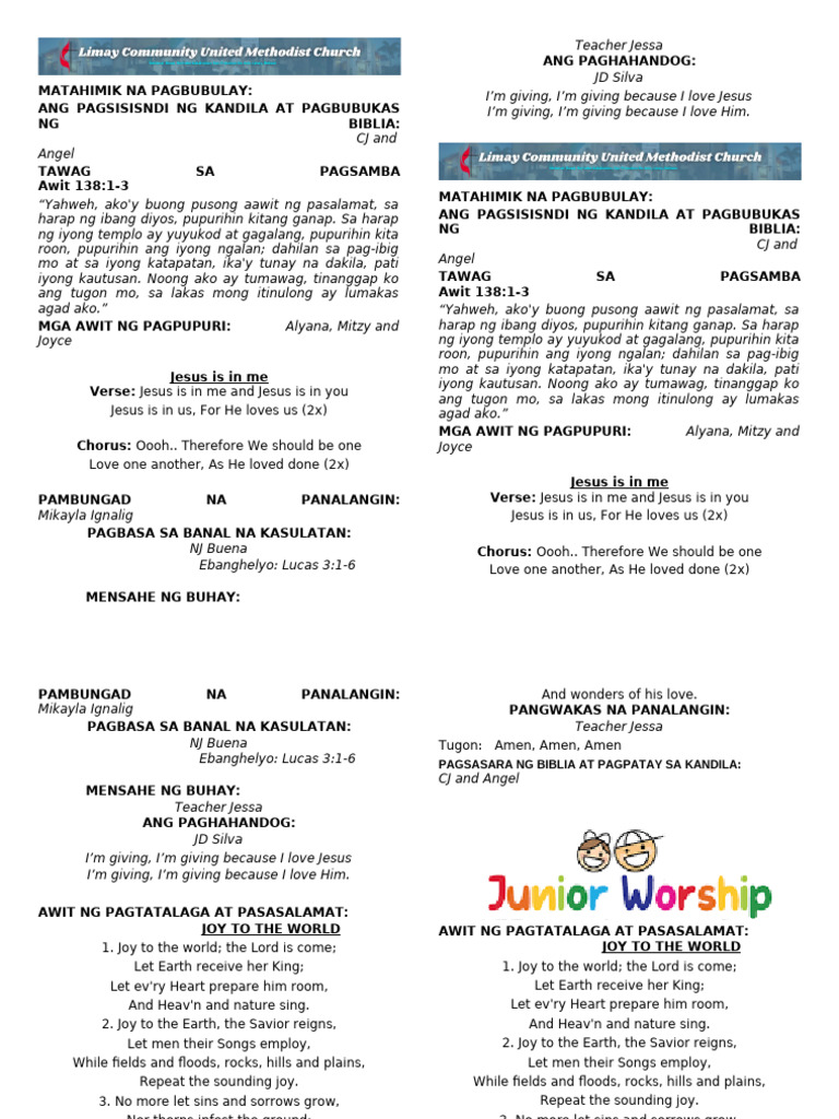 Panalangin at Pagsamba sa 18th Birthday | PDF | Christian Belief And ...