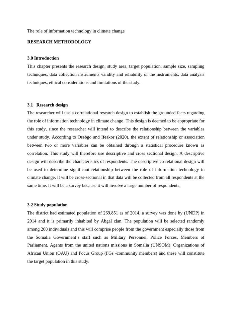 Methodology On The Role of Information Technology in Climate Change ...