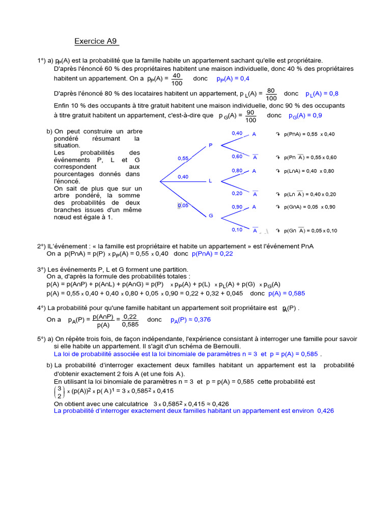 Probabilités de logement en famille | PDF | Méthodes quantitatives ...