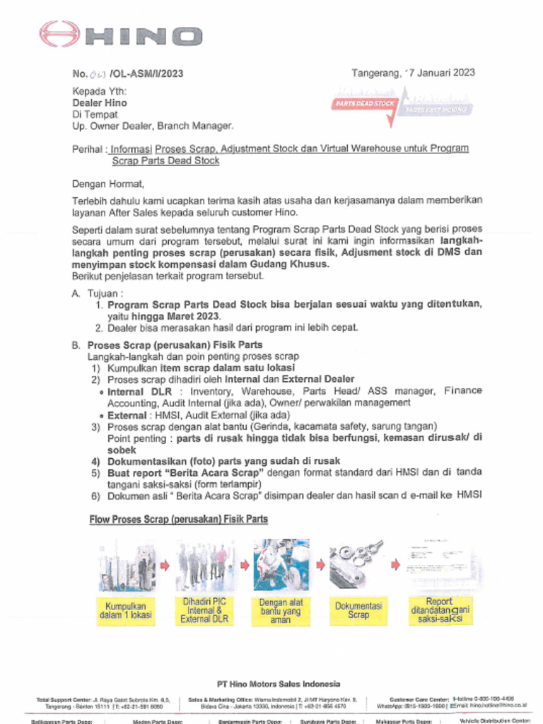 Guidance Scrap. Adjust Stock Di DMS Dan Virtual WH Khusus Kompensasi ...